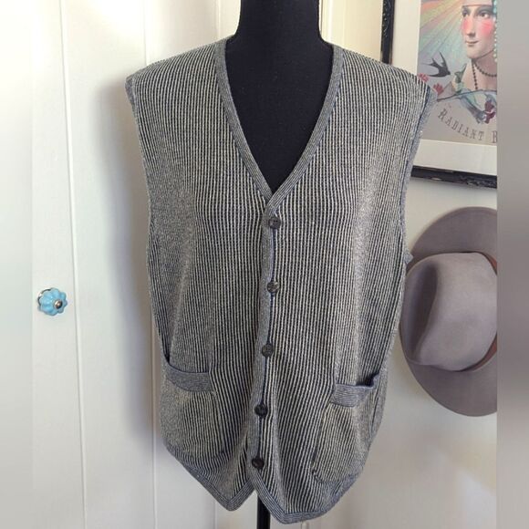 Ermenegildo Zegna Button Up Sweater Vest MD Preppy Quiet Luxury Cozy Academia - Picture 1 of 8